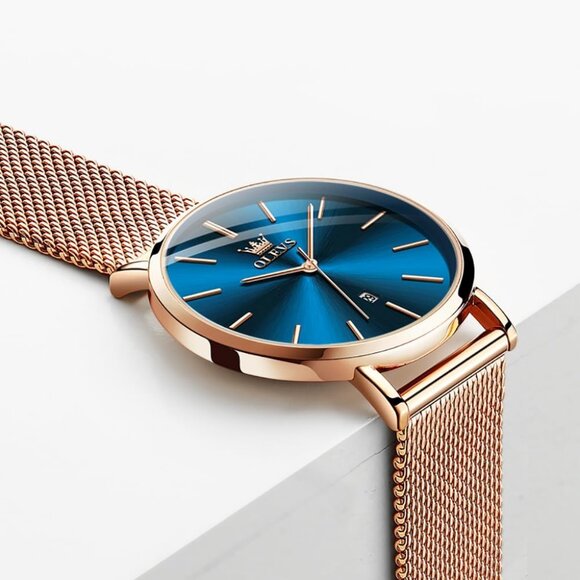 Women\'s Rose gold Watches for Ladies Female Wrist Watch Leather Band Waterproof main image 4